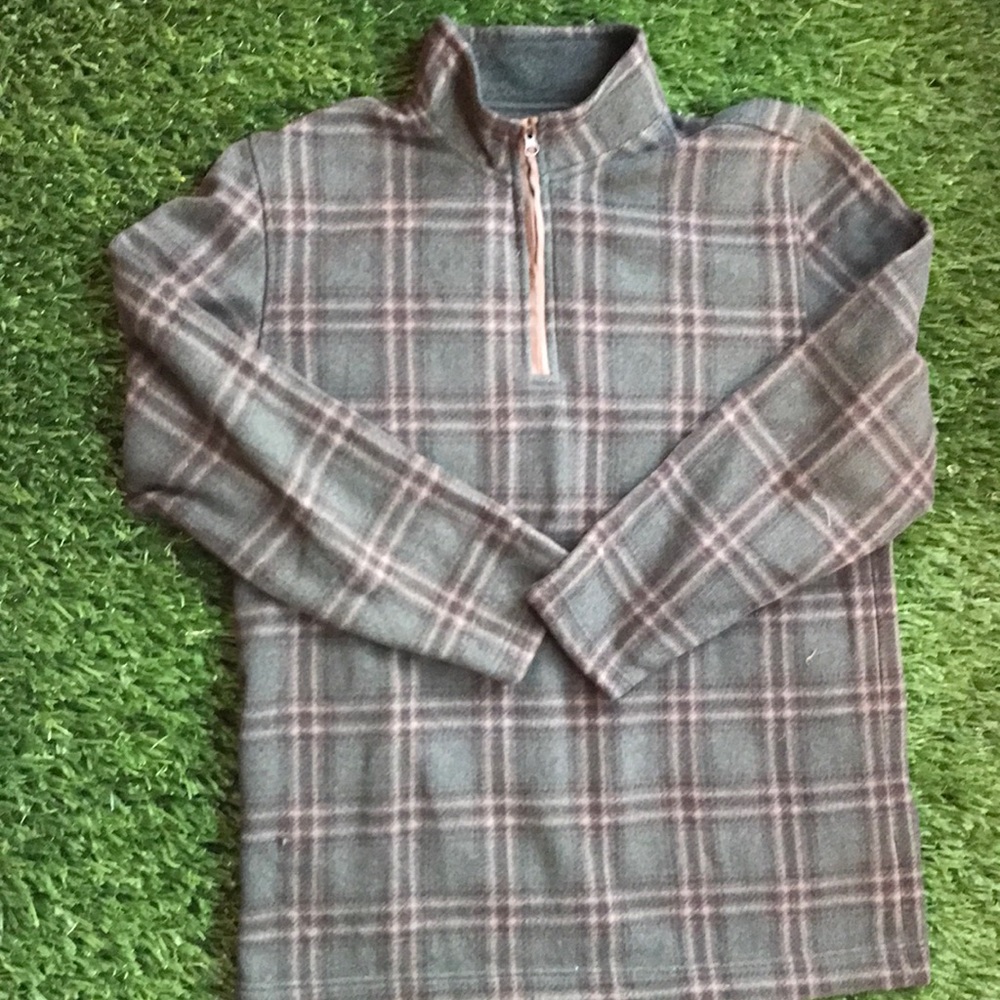 Flannel Arrow Sweatshirt Half Zip Green Mens Size XL